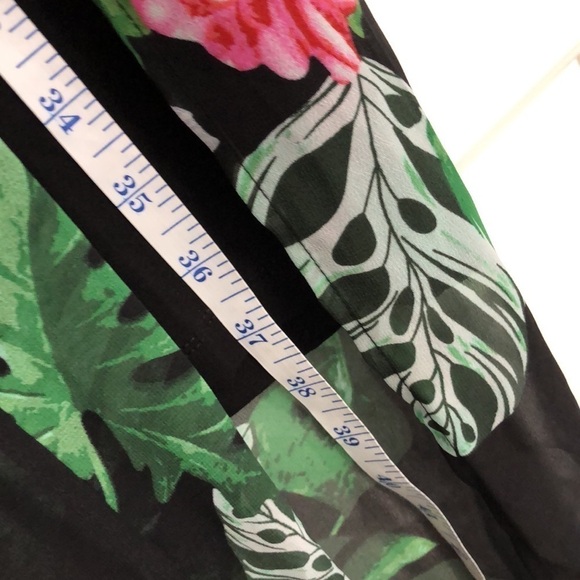 Vince Camuto Havana Bright Floral Black Overlay Sleeveless Maxi Dress Size L - Picture 8 of 10